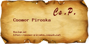 Csomor Piroska névjegykártya