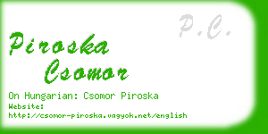piroska csomor business card